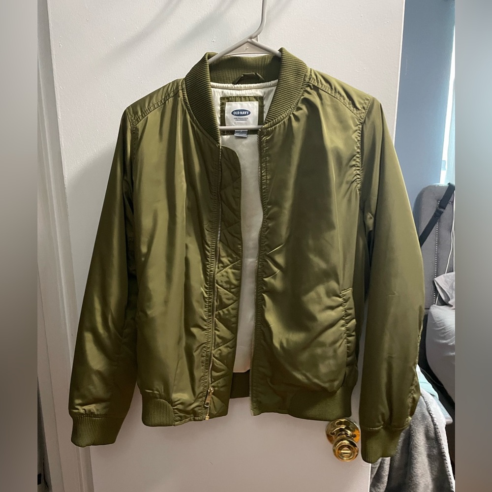 Olive green bomber jacket